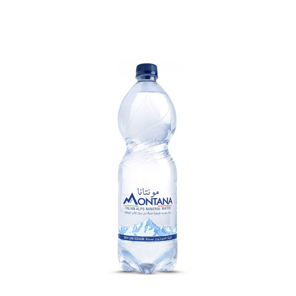 Montana mineral water bottle on a white background
