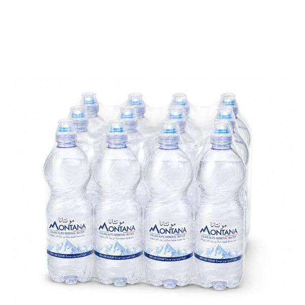 Pack of Montana water bottles on a white background